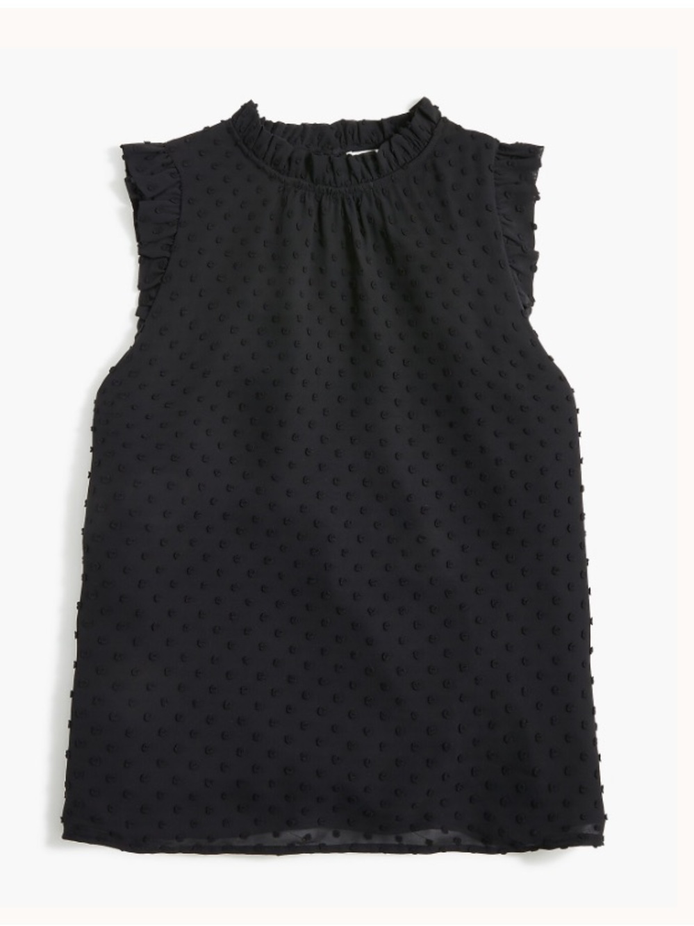 J Crew Sleeveless Ruffleneck Top in Clip Dot